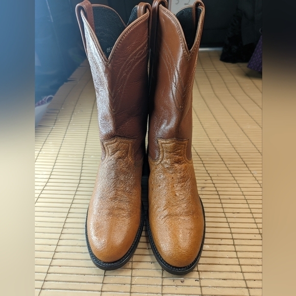 Dan Post men's sz 7.5D genuine exotic smooth Ostrich Cognac brown. Worn one time - Picture 2 of 12